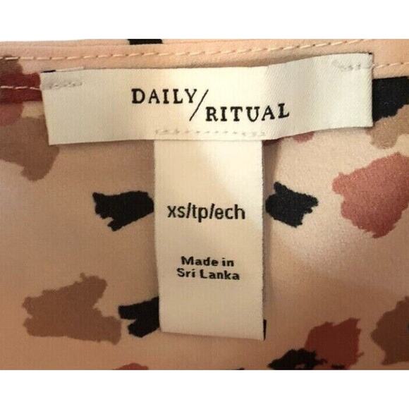 Daily Ritual Light Pink Cheetah Print Spaghetti Strap Sundress Size XS NWT - Picture 2 of 4